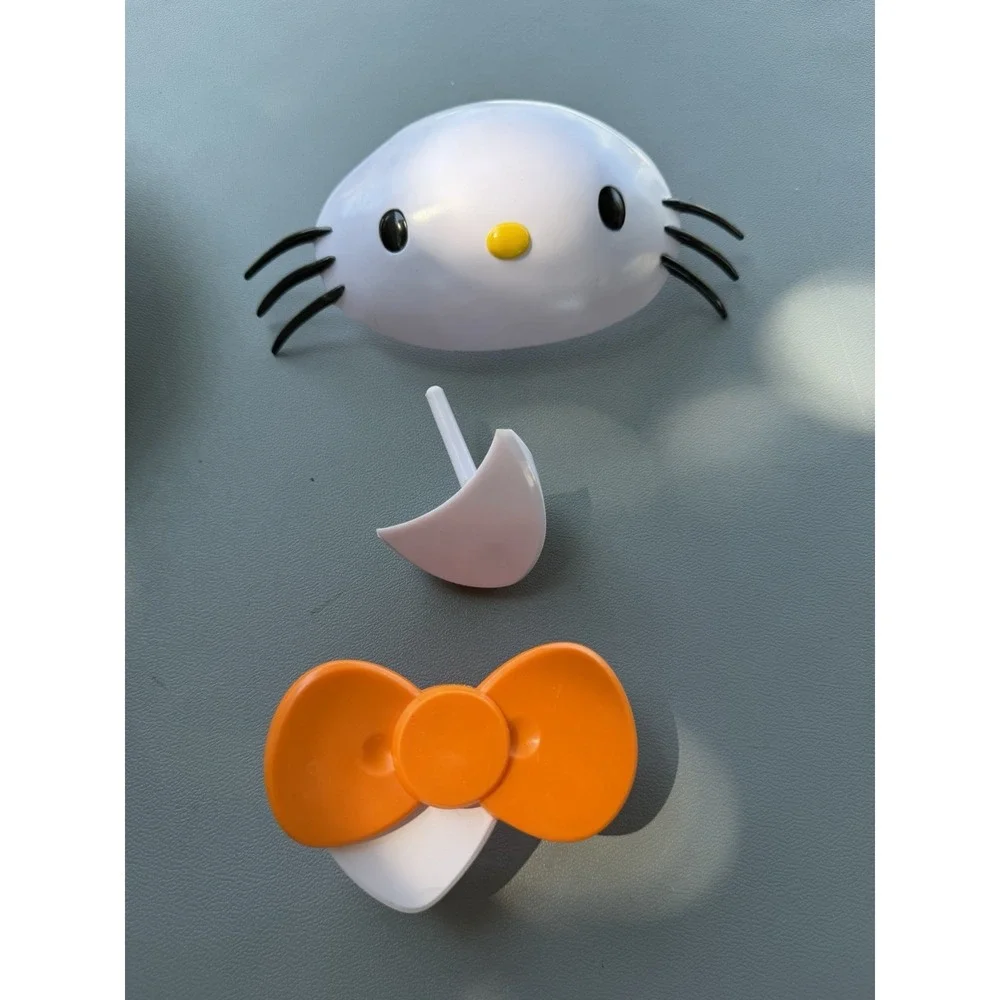 2014 Gemmy Hello Kitty Halloween Pumpkin Push-ins Decor Orange Bow - Read!